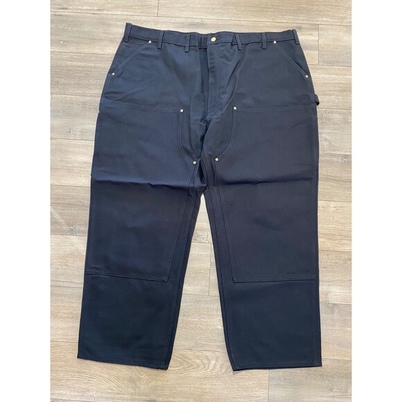 Carhartt B-01 Mens 50x30 Duck Double-Front Knee Black Work Dungaree Pants - Picture 3 of 12